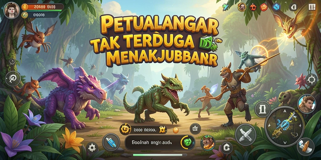 Tampilan menarik dari gameplay petualangan 73K yang penuh aksi.