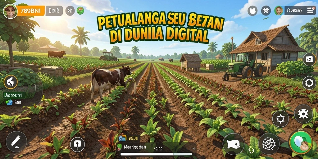 Screenshot gameplay 789BNI yang menampilkan ladang pertanian yang subur.