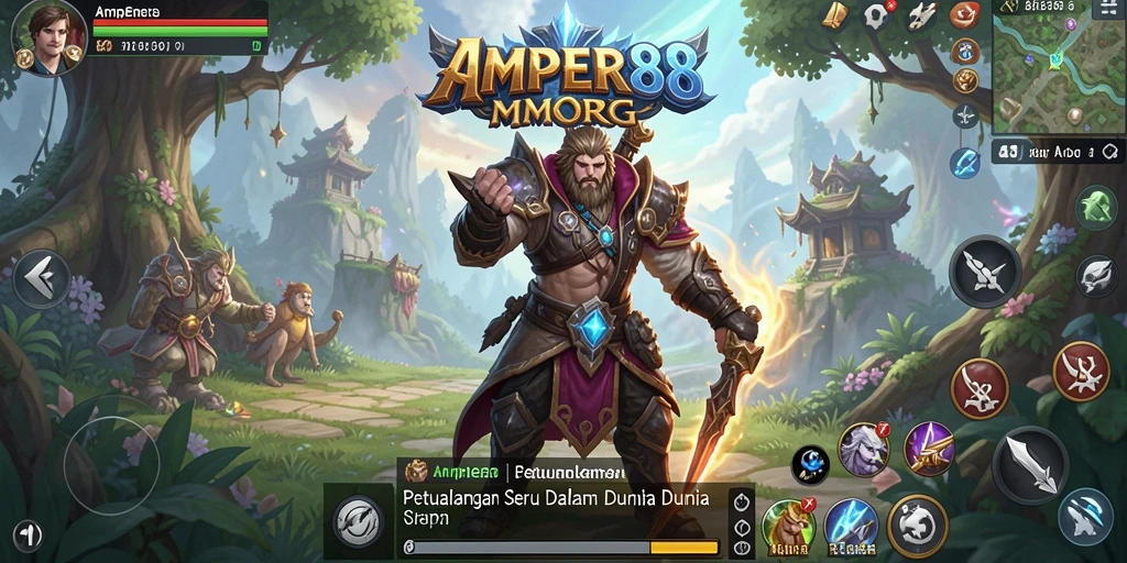 Tampilan gameplay seru di dunia fantastis AMPER88.