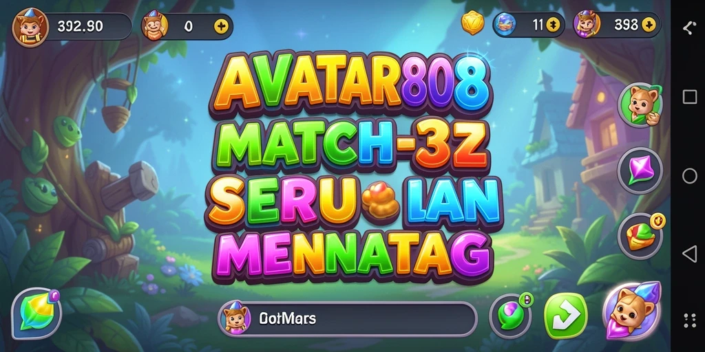 Tampilan seru dari gameplay Match-3 di AVATAR808.