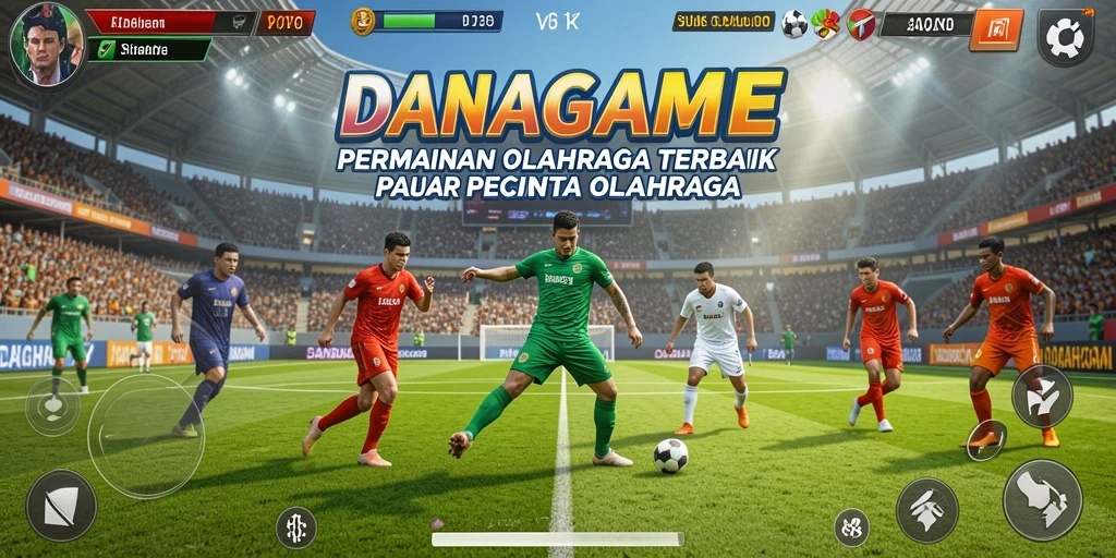 Tampilan seru dari gameplay DANAGAME yang menampilkan aksi olahraga mendebarkan.