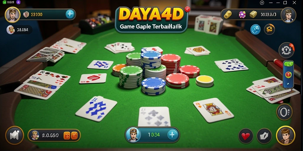 Screenshot DAYA4D menampilkan gameplay Gaple yang seru dan interaktif.