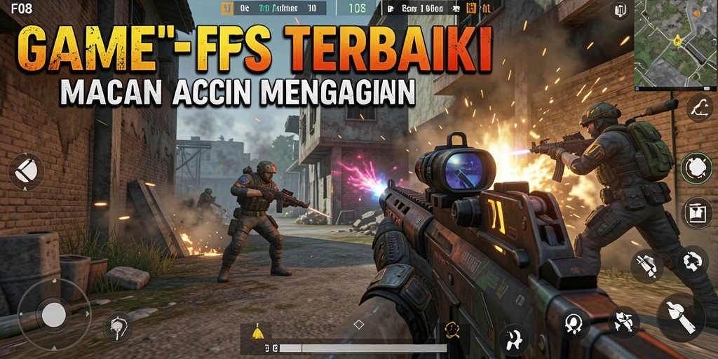 Gameplay intens F08 dengan aksi menembak yang seru.