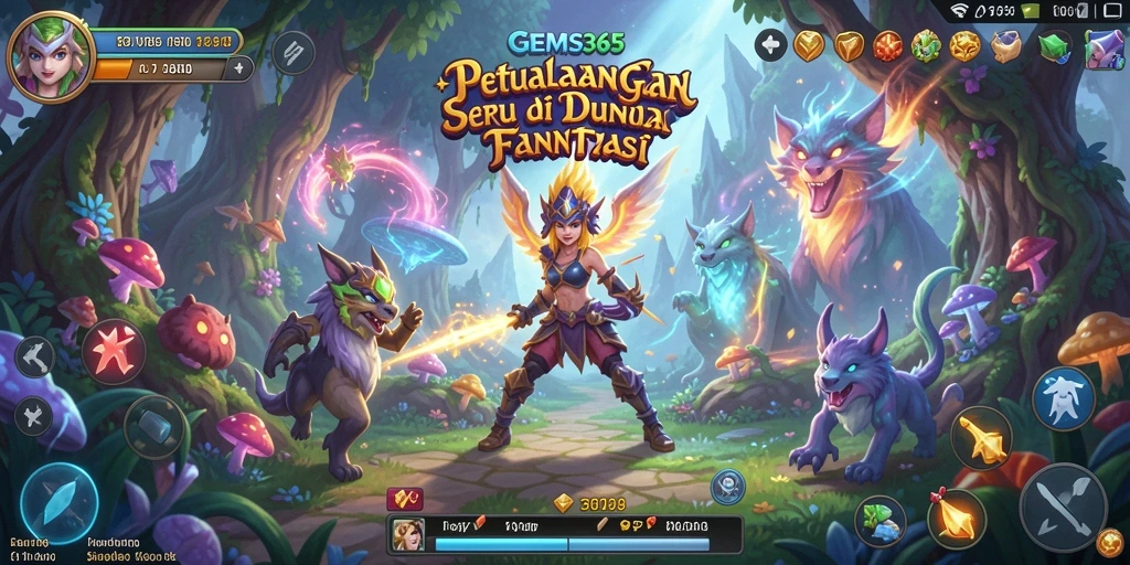 Tampilan gameplay seru dalam GEMS365 yang penuh petualangan.