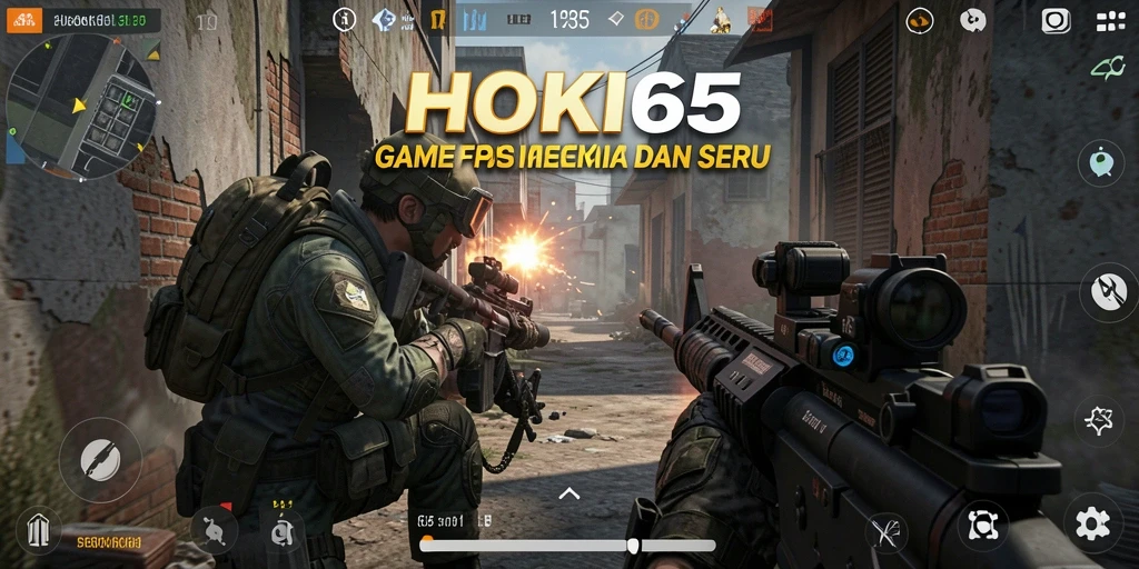 Screenshot gameplay HOKI65 menampilkan aksi tembak-menembak mendebarkan.