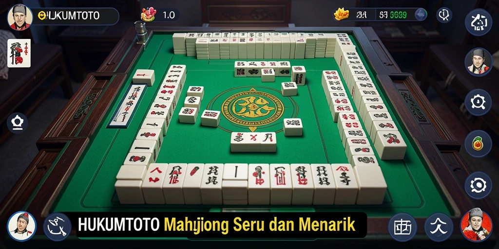 Screenshot HUKUMTOTO menampilkan gameplay Mahjong yang mendebarkan.