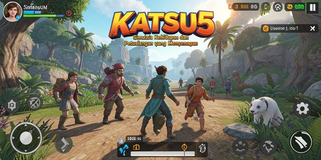 Tampilan gameplay KATSU5 yang interaktif dan menarik.