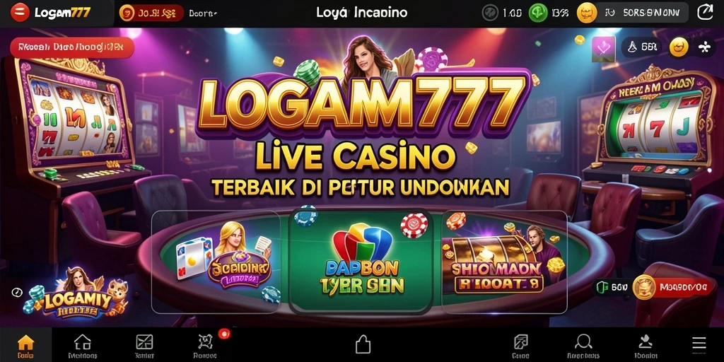 Screenshot utama LOGAM777 menunjukkan momen seru gameplay Live Casino.