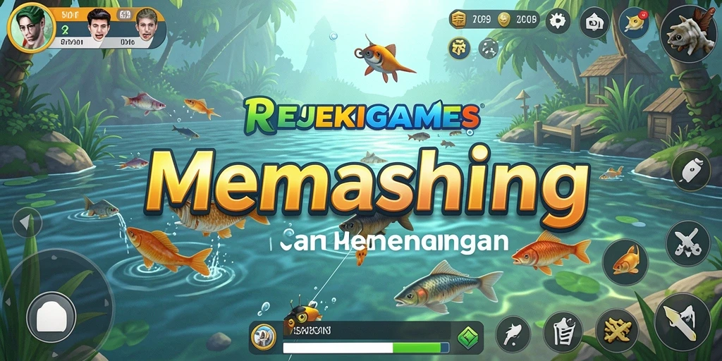 Tampilan gameplay REJEKIGAMES yang menyenangkan saat memancing.
