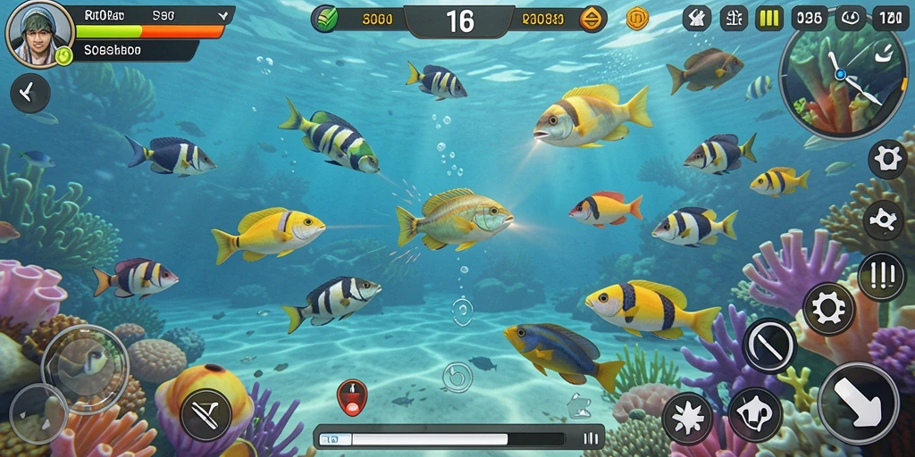 Tampilan gameplay seru menembak ikan di RI188.
