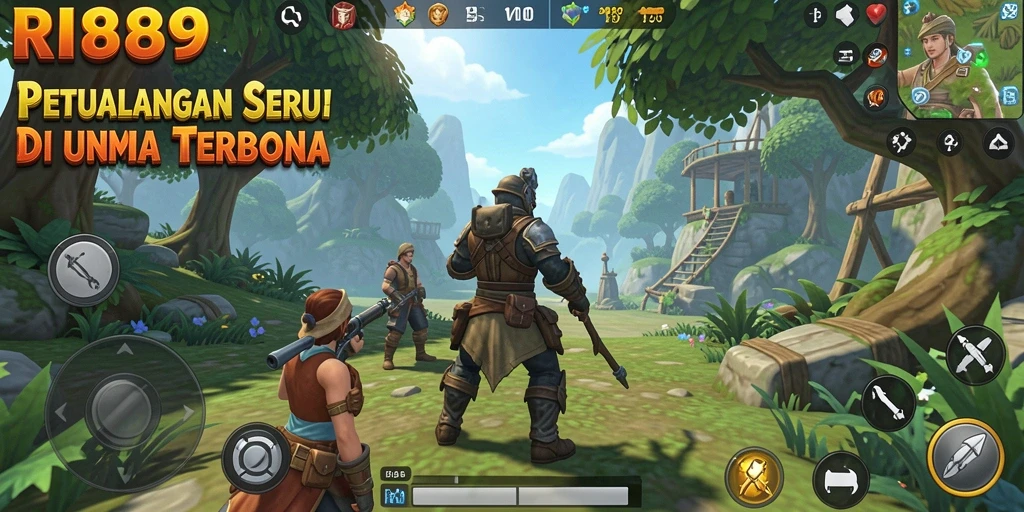Tampilan gameplay RI889 menampilkan petualangan di dunia terbuka yang luas.