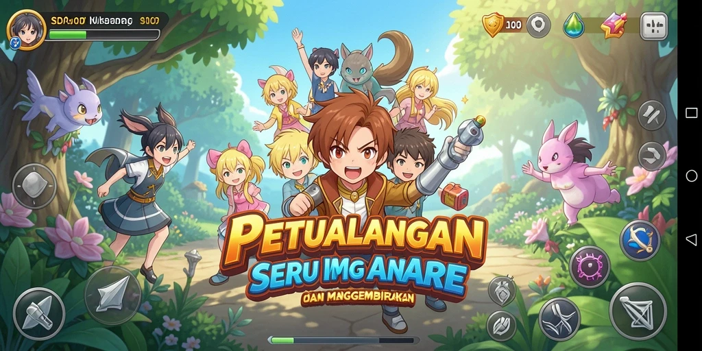 Screenshot gameplay SD107 yang menampilkan aksi pertarungan karakter Anime.