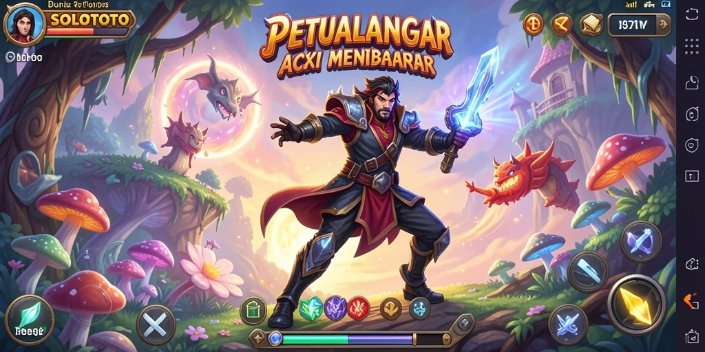 Tampilan gameplay mendebarkan dalam petualangan ARPG SOLOTOTO.
