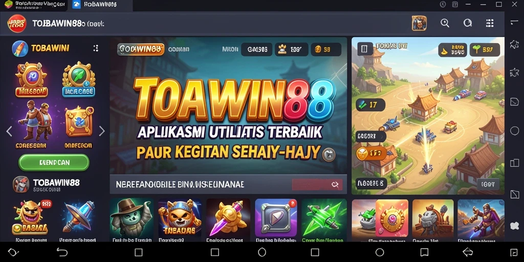 Tampilan aplikasi TOBAWIN88 yang modern dan user-friendly.