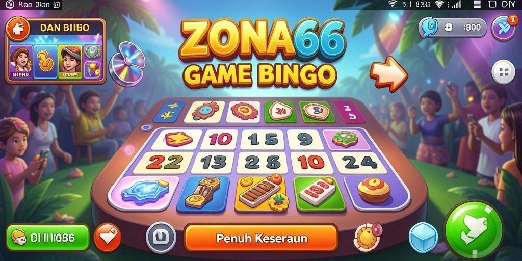 Screenshot gameplay ZONA66 menampilkan pemain yang serius dalam permainan Bingo.